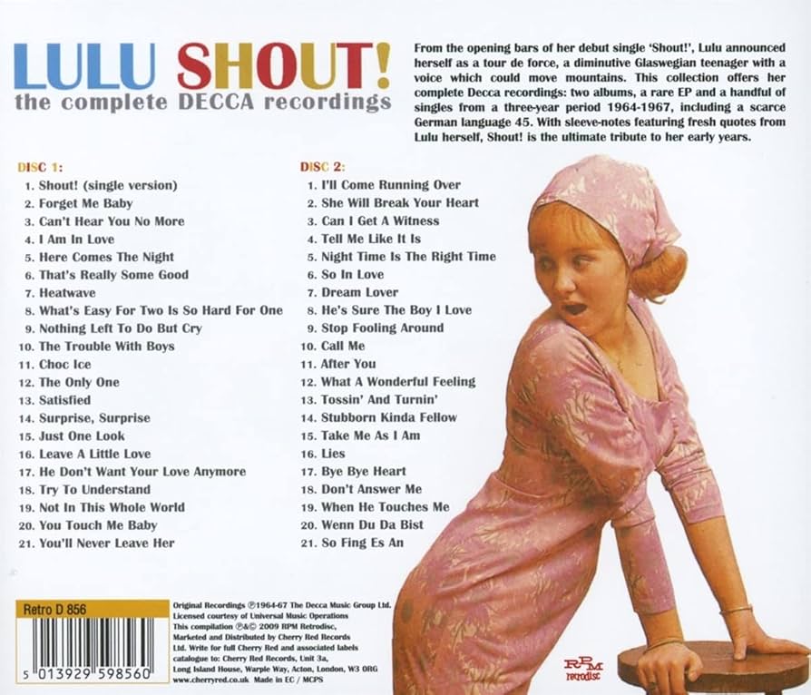 未開封　Lulu Shout! Complete DeccaRecordings LULU: SHOUT! THE Complete Decca Recordings, 2CD £18.99